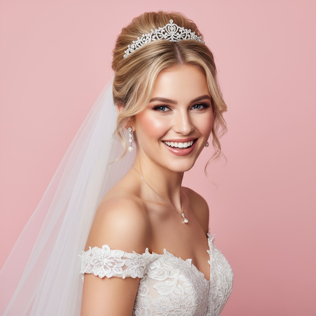 Wedding Updo With Tiara And Veil Ideas